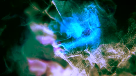 nubes de vapor de varios colores en la oscuridad, animación de partículas, bucle