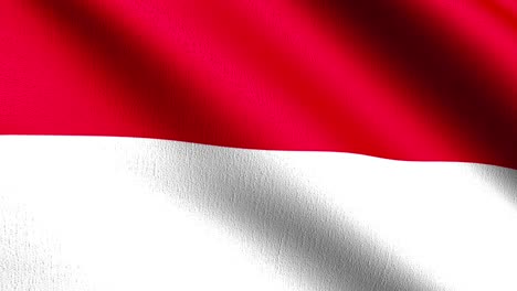 seamless loop 4k vdo. indonesia national flag blowing in the wind isolated. official patriotic abstract design. 3d rendering illustration of waving sign symbol.