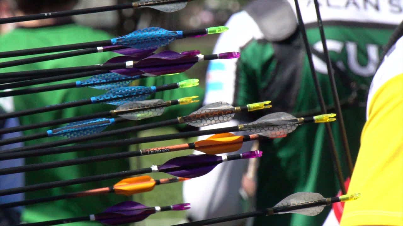 arrows hitting the target of slow motion