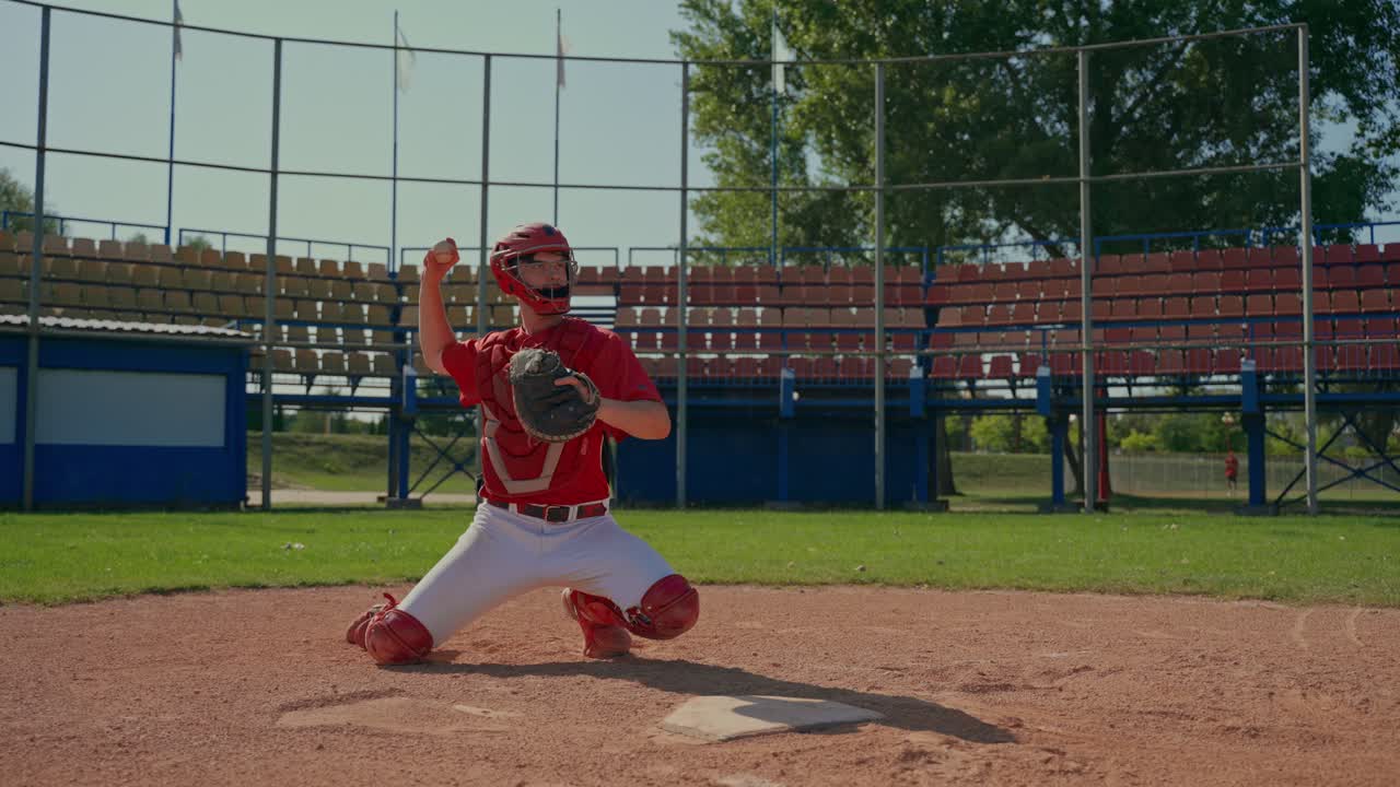 Ricevitore di baseball sul campo