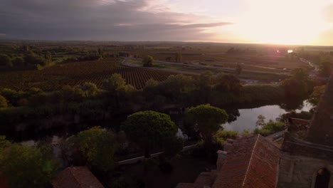 Aerial:-The-small-village-of-Béziers-in-southern-France