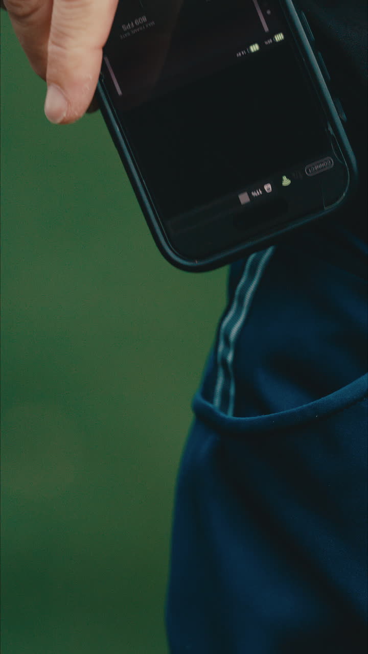 Premium stock video - Close up of man's hand grabbing his smartphone ...