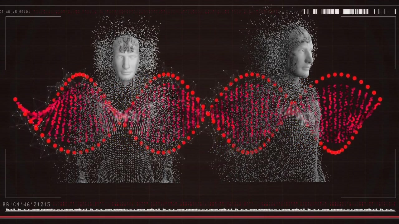 Digital Human Anatomy and DNA Helix Visualization