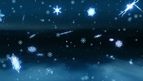 animación de paisajes nocturnos de invierno