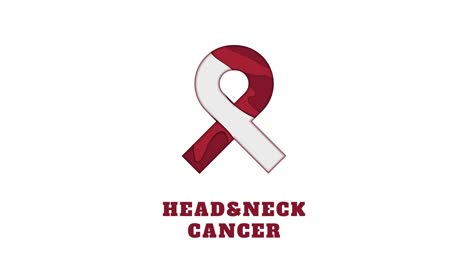 head and neck cancer awareness papercut ribbon animation