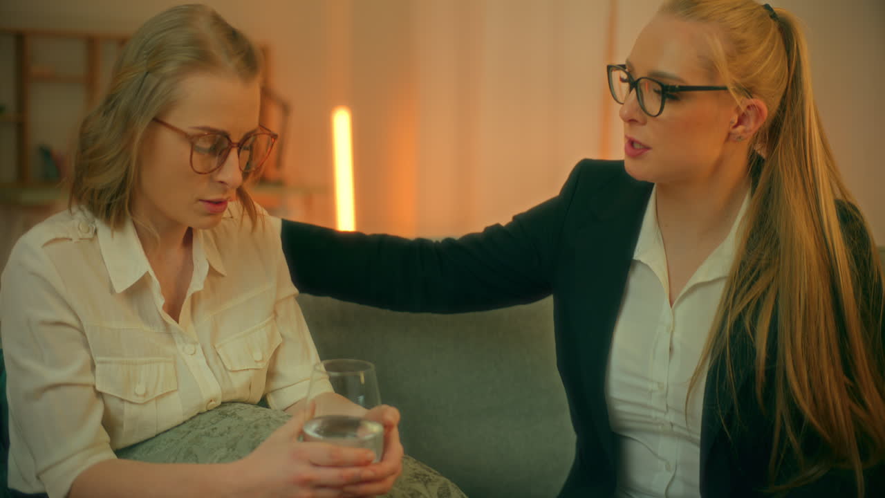 심각한 우울증을 극복하기 위해 치료를 받는 여성