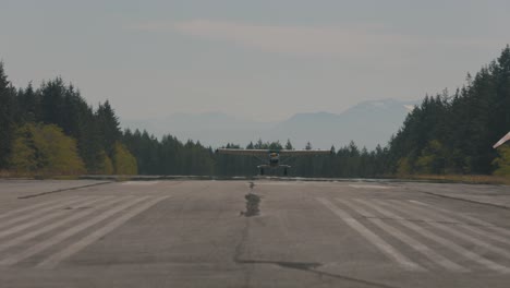 cessna aircraft landing on a runway texada island british columbia sunshine coast canada