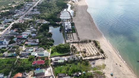 aerial view tilt of the coast in vietnam