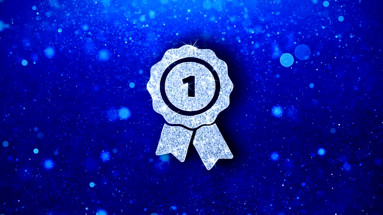 리본 어워드 아이콘 박이는 반이는 빛나는 빛나는 입자