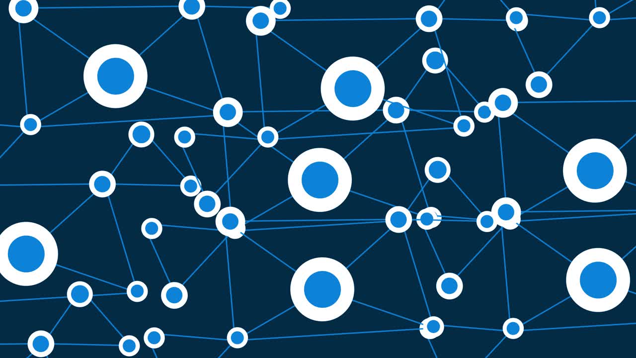 Abstract node connecting people on the internet nodes transforming digital technology space loop