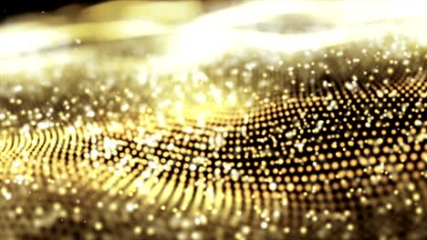 abstract golden waves and bokeh background. particles background.