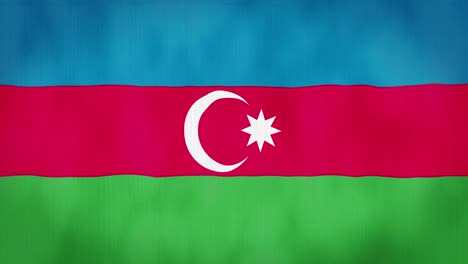 loop, real looking fabric texture and wavy azerbaijan flag, 3d and 4k animation.