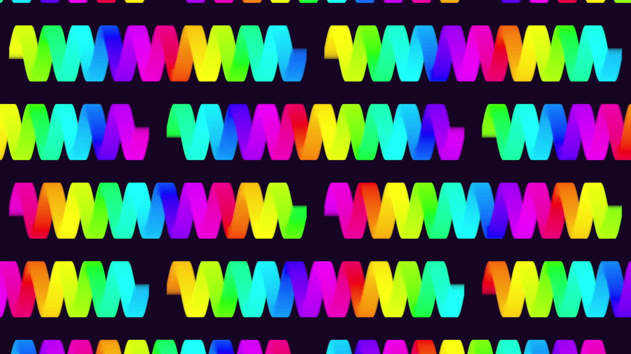 파란색과 색의 동적 지그자그 파동