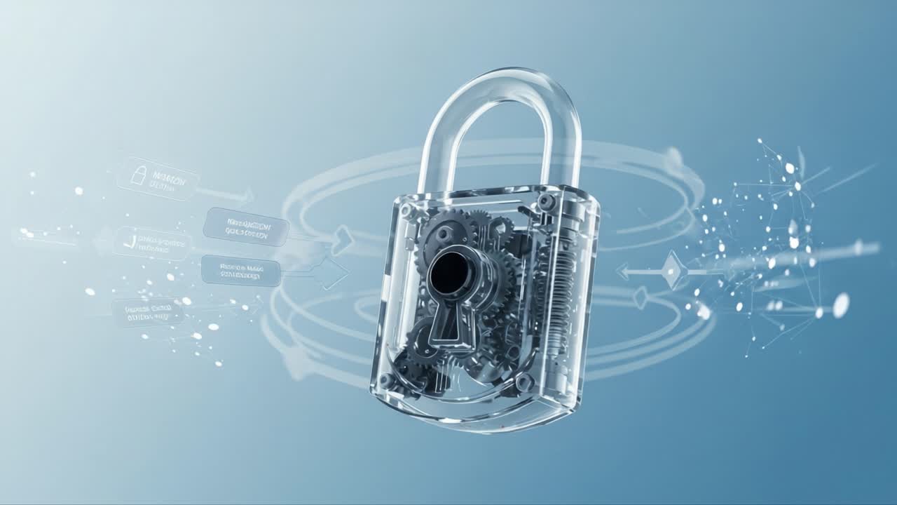 An Innovative Digital Lock: Exploring the Intersection of Security, Technology, and Data Protection Through a Transparent Padlock Design in a Modern Context