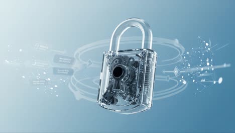 an innovative digital lock: exploring the intersection of security, technology, and data protection through a transparent padlock design in a modern context