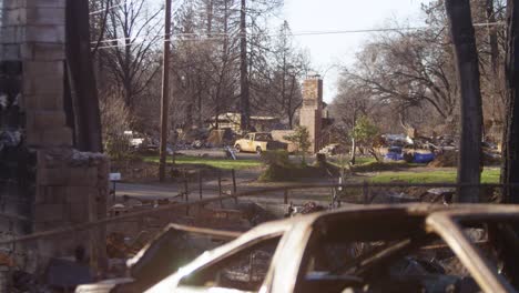 establishing shots of the destruction of paradise, california following the camp fire 4