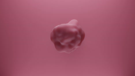 la forma amorfa ondulante se transforma en dirección aleatoria renderización 3d en fondo rojo. metamorfosis de bucle sin costuras de una esfera abstracta. animación simple de la forma futura 4k