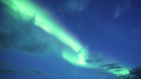 una magnífica exhibición de las luces del norte en el oscuro cielo de invierno