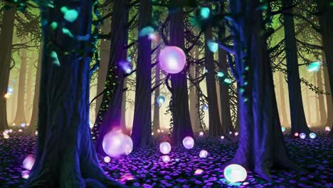 magical glowing forest