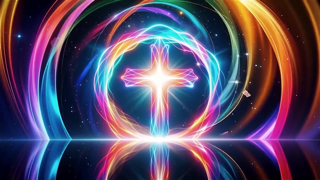 Christian Cross Heavenly Light Worship Background