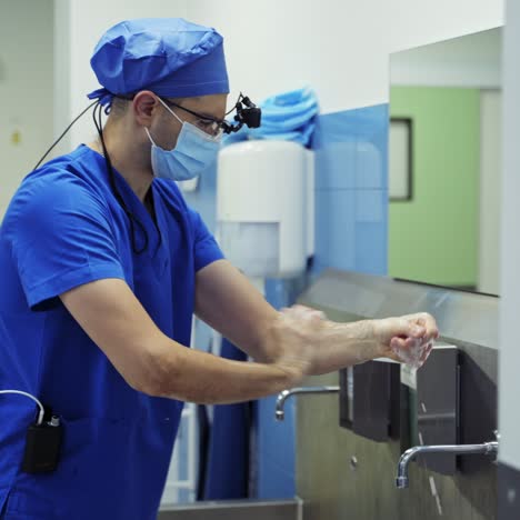 doctor washing hands. surgeon washing hands before operating