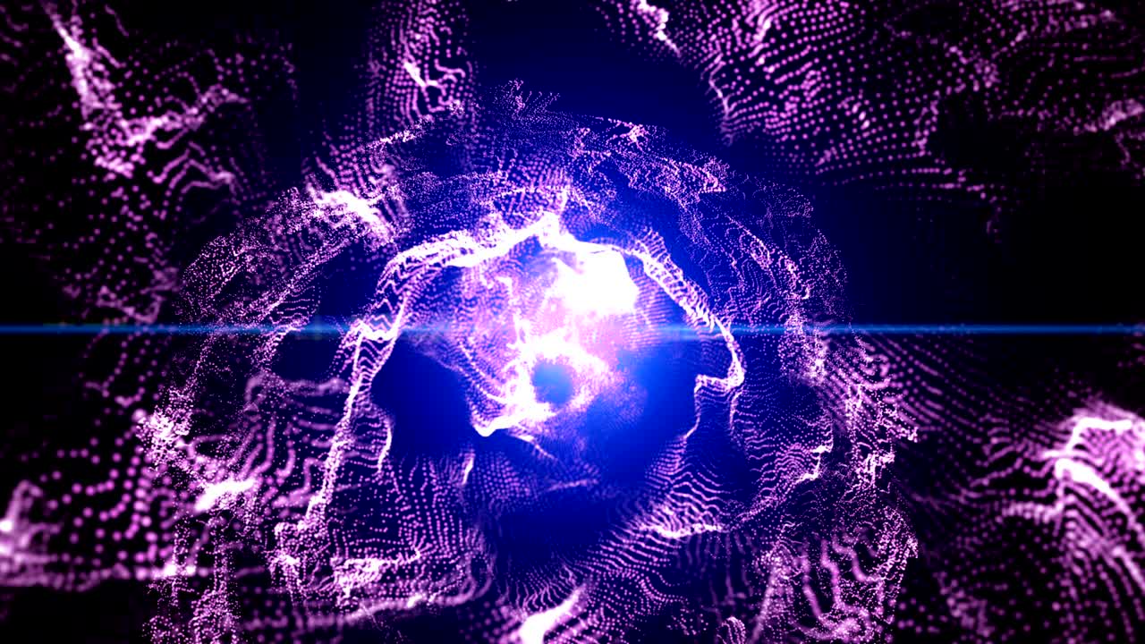 Sfondo continuo con particelle viola 4k
