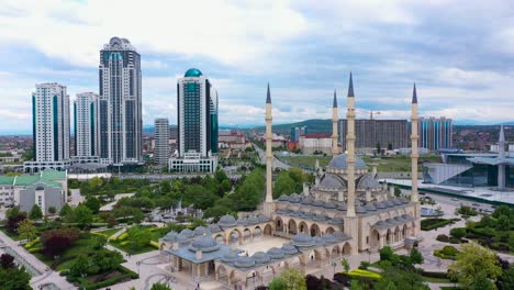 chechnya grozny mosque heart of chechnya. aero video