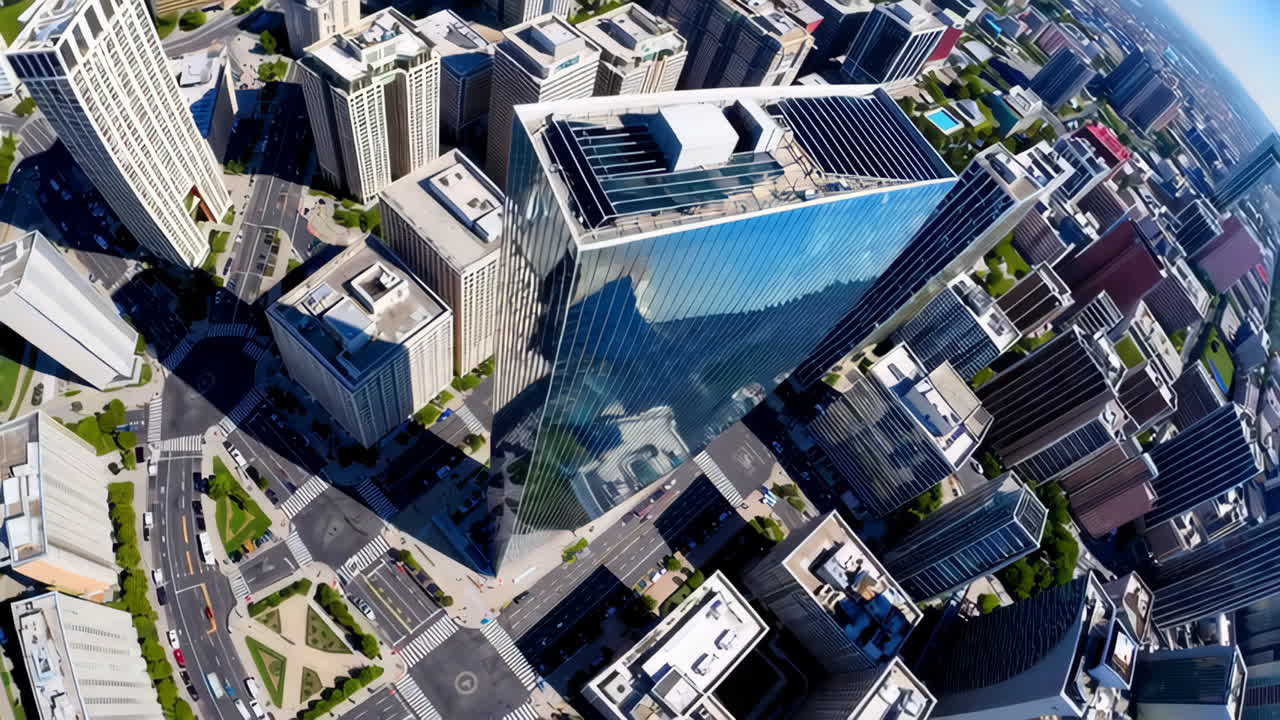 현대 도시 의 공중 에서 볼 수 있는 모습