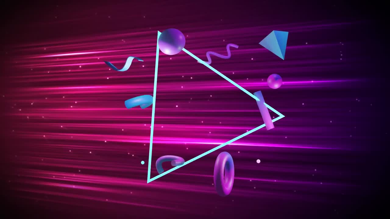 animación de formas 3d abstractas sobre un fondo púrpura