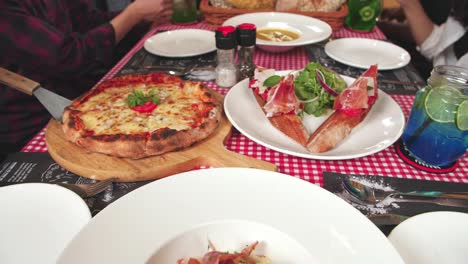 italian food in restaurant , full hd