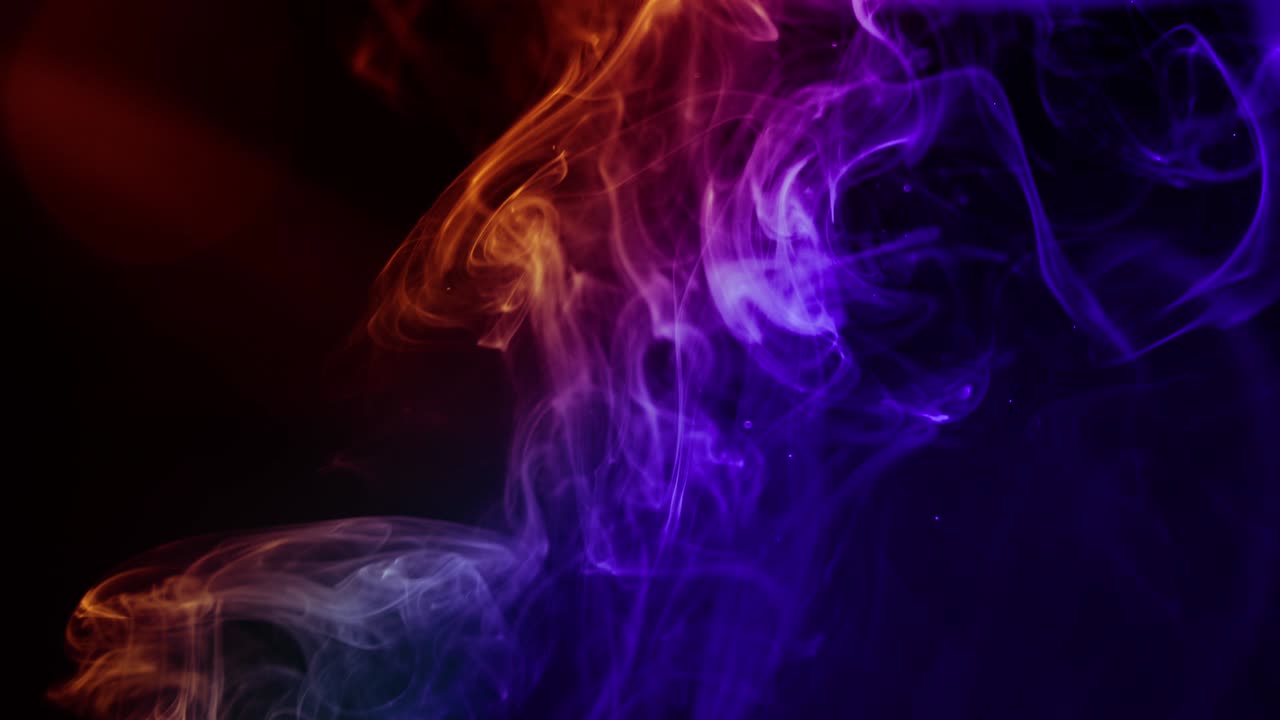 Purple and blue mixed smoke black background