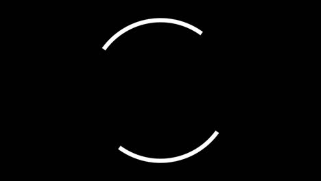 abstracción de dos espirales blancas rotación suave el uno contra el otro en el círculo sobre el fondo negro. animación. espiral de carga geométrica fascinante