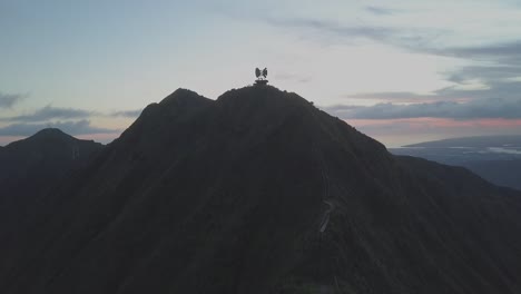 evening at the haiku stairs radar tower