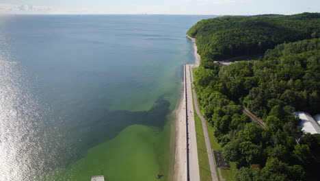 aerial view of seaside boulevard in gdynia, poland