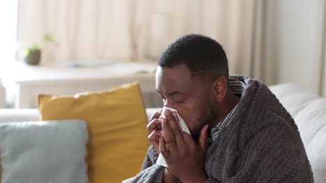 man suffering from cold or flu