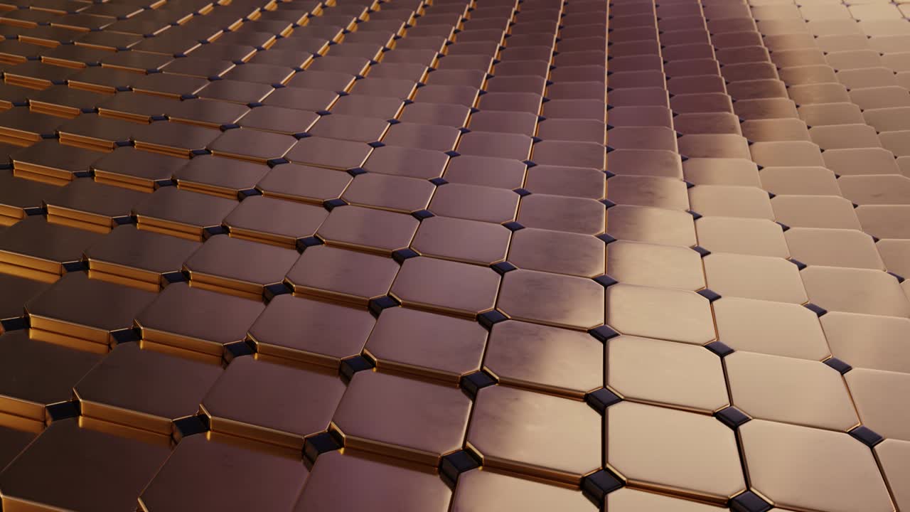 기하학적 황금 표면의 추상적인 3d 시각화