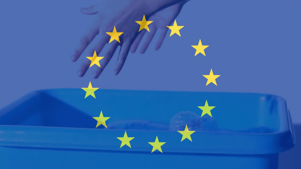 Animazione della bandiera dell'Unione Europea.
