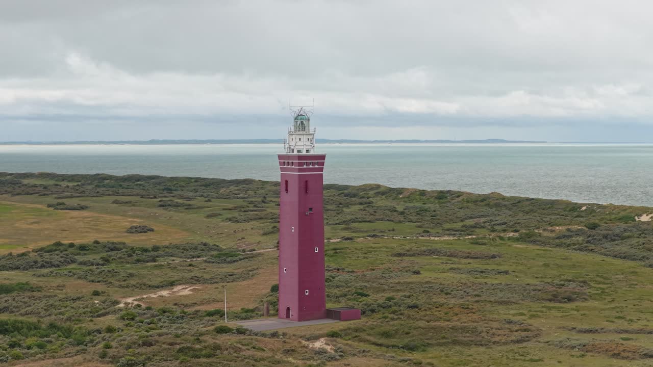 Faro sulle dune di Ouddorp con vista sulla costa, Paesi Bassi