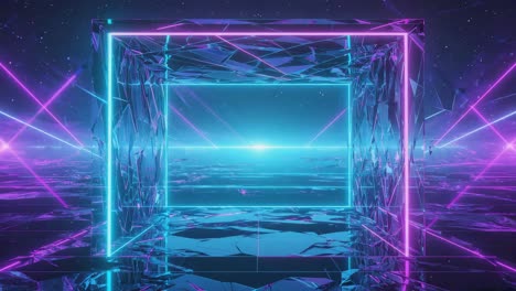 abstract neon cube tunnel