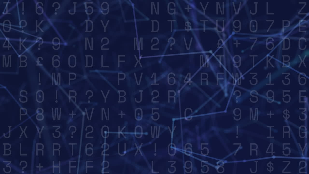 animación del procesamiento de datos a través de una red de conexiones sobre fondo negro
