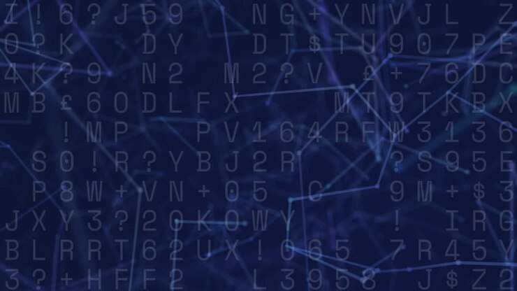 Animation of data processing over network of connections on black background