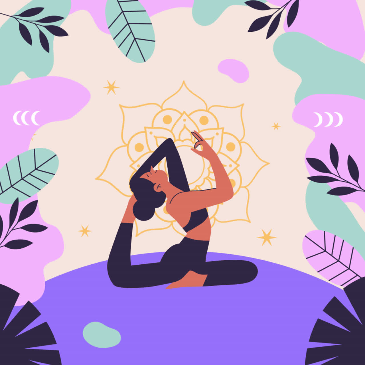 Donna che pratica la postura dello yoga