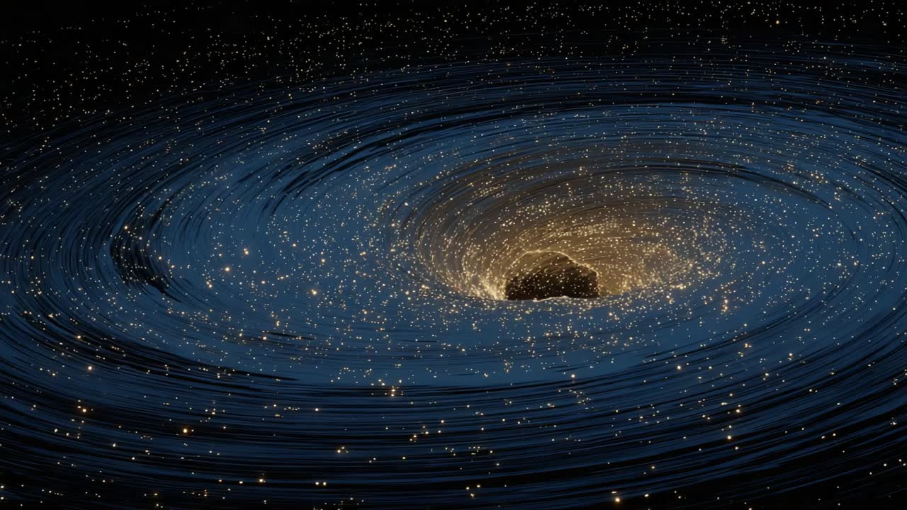 A Mesmerizing Swirl of Stars Around a Black Hole, Capturing the Stunning Beauty of Celestial Dynamics in the Vastness of Space