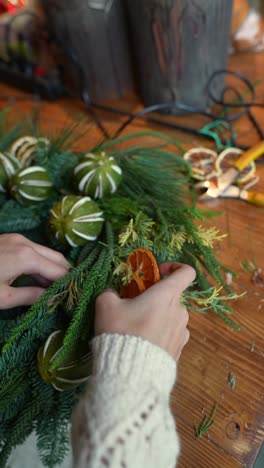 making a festive christmas wreath