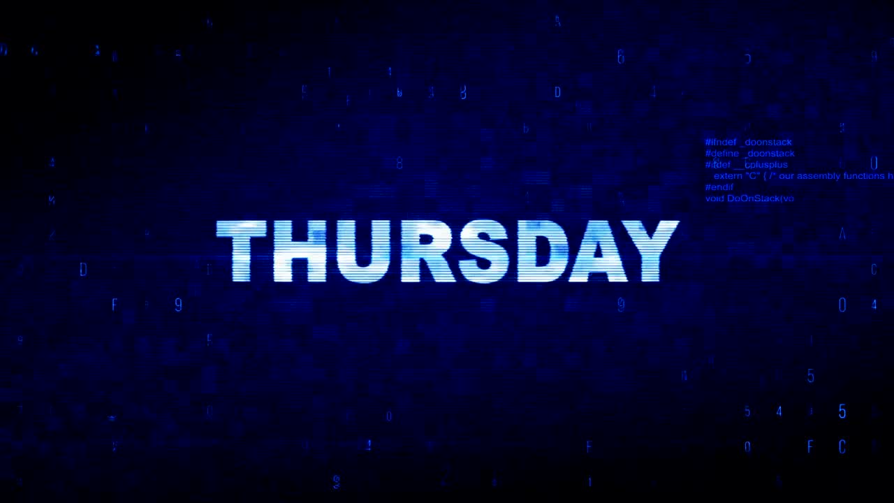 четверг текст цифровой шум судорога сбои искажение эффекта ошибки анимация.