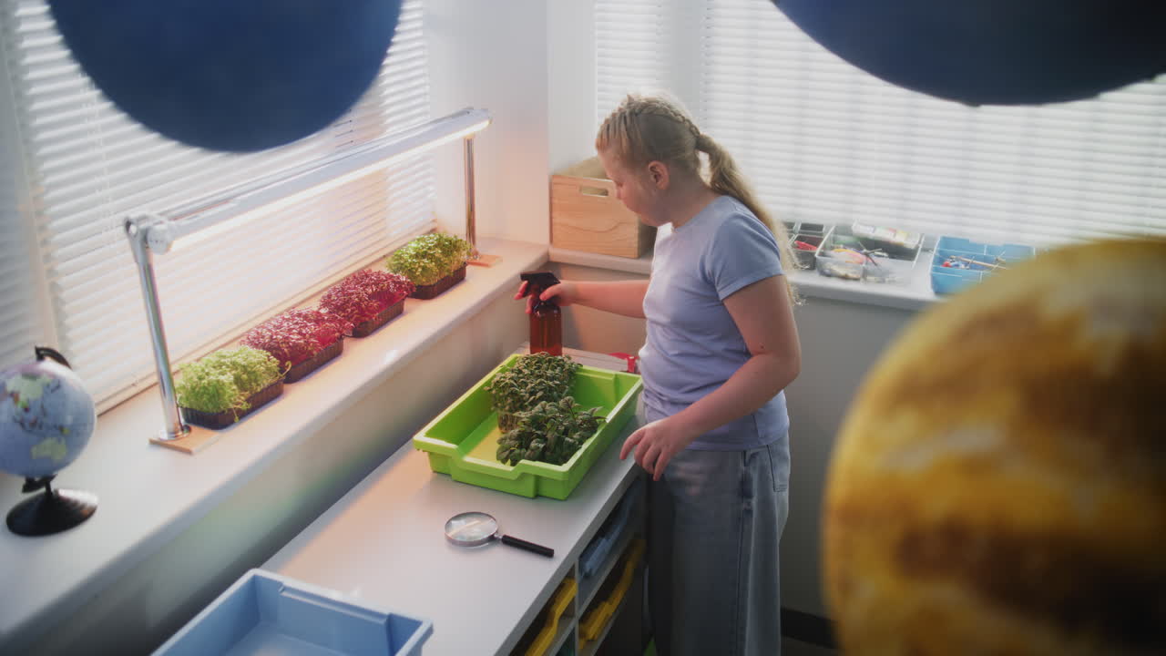Talented Teacher Conducts Private Lesson with a Bright Young Girl at Home. Foreign Language Teacher