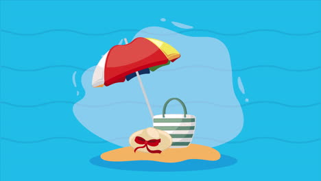 bolsa de viaje y vacaciones iconos animación