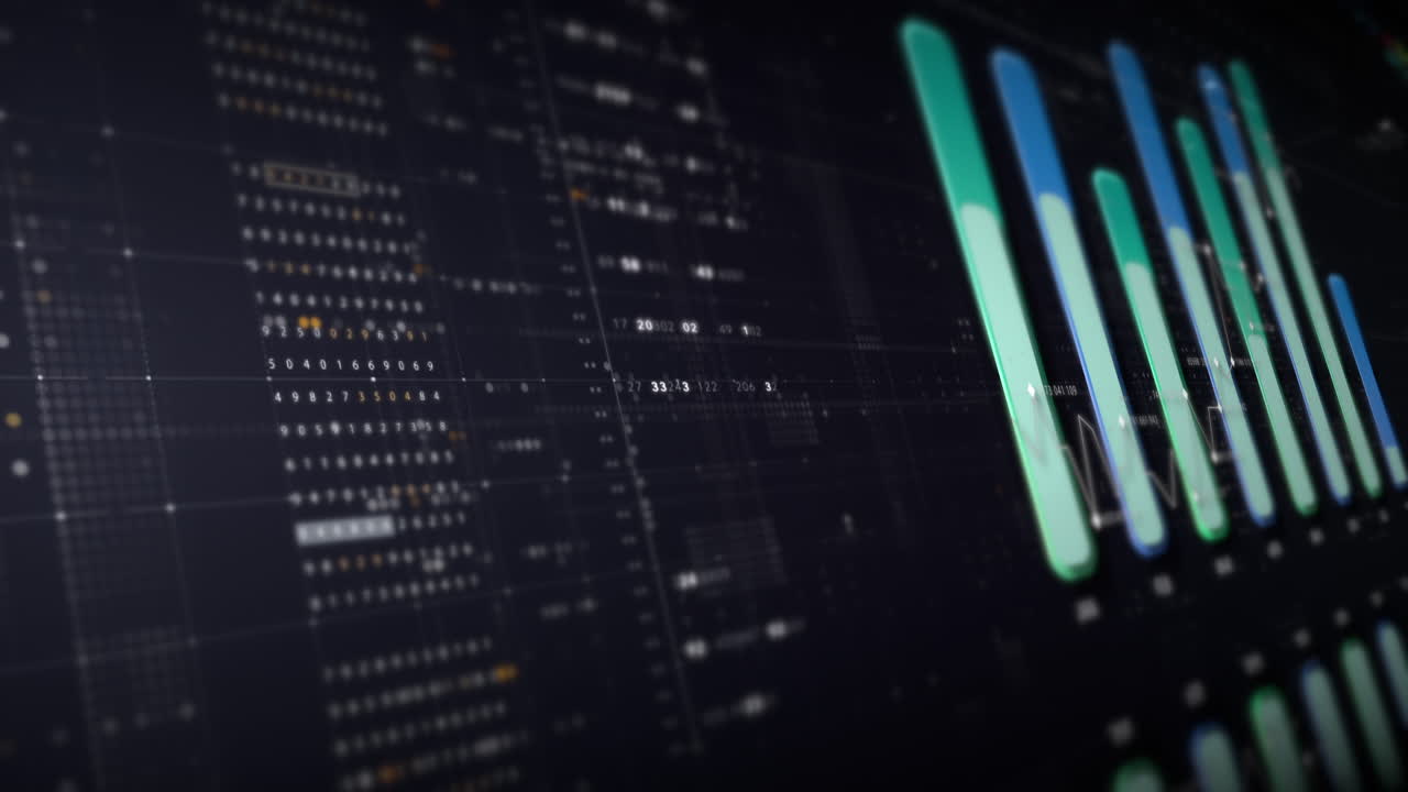 dynamische data visuals voor zakelijke infographics, geanimeerde grafieken en data-gedreven inzichten voor een zakelijke vergadering mock-up. verken de wereld van de handel, beurzen en crypto
