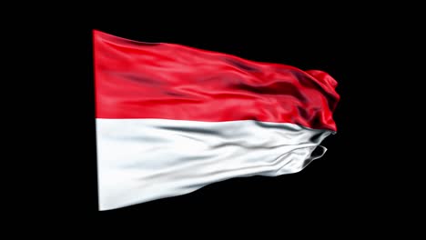 realistic indonesia flag is waving 3d animation. national flag of indonesia. 4k indonesia flag seamless loop animation.