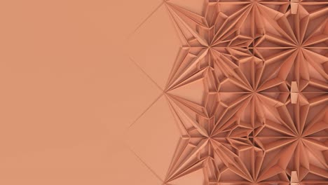 transformación de caleidoscopio geométrico abstracto en 3d. animación fractal en bucle de la superficie con lugar para el texto
